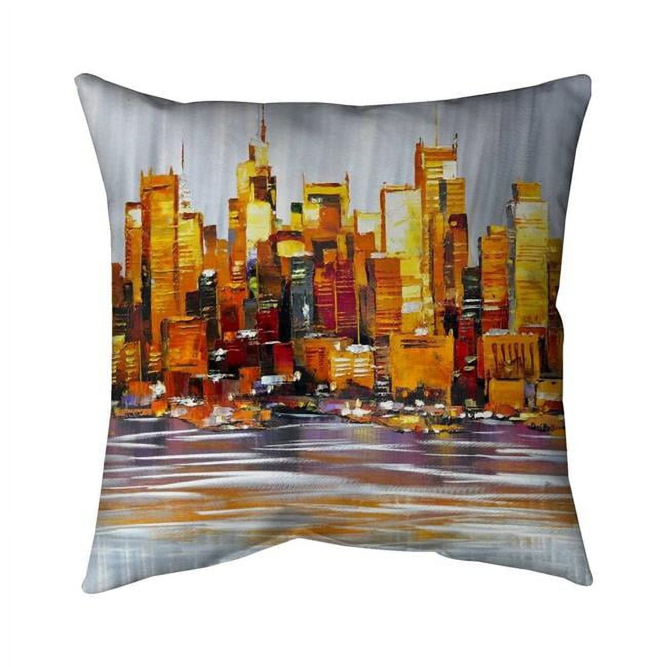 18 x 18 in. Orange Buildings-Double Sided Print Indoor Pillow