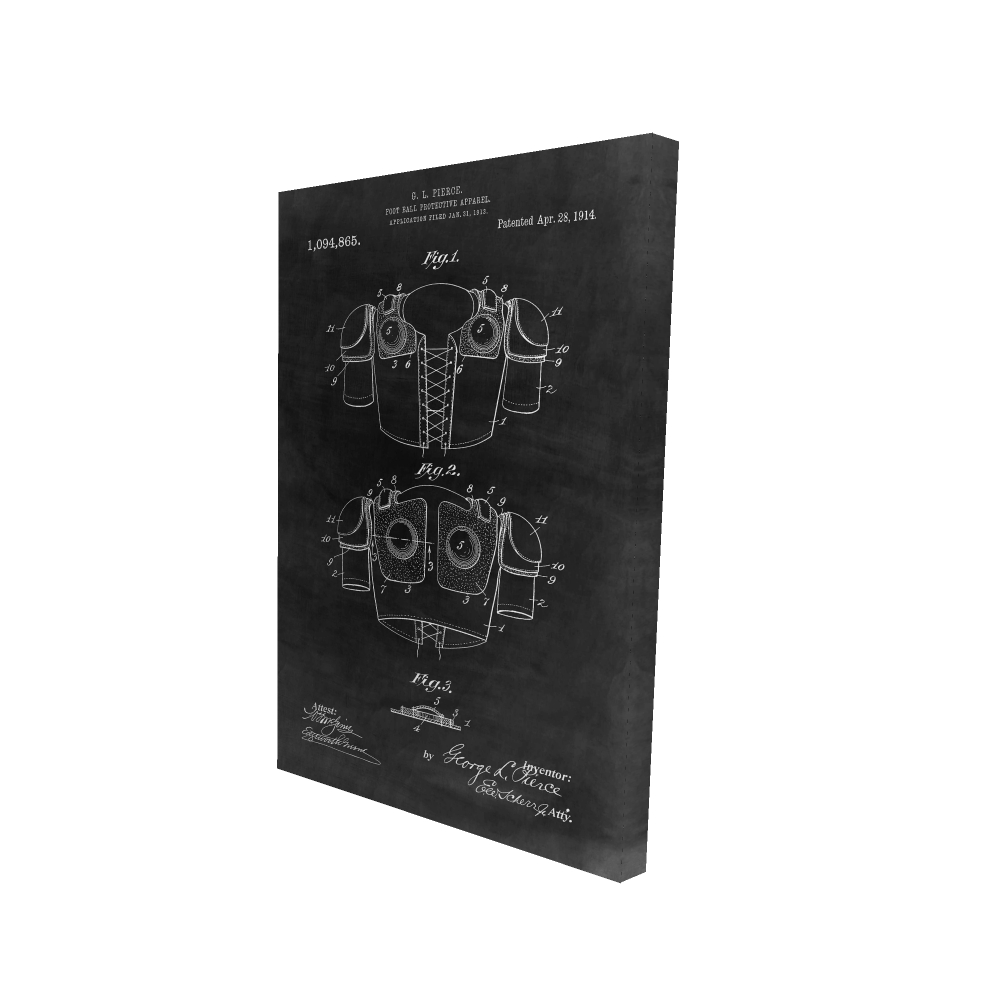 2080-3624-BL2-2 24 x 36 in. Football Protective Apparel Plan Canvas - Home Decor