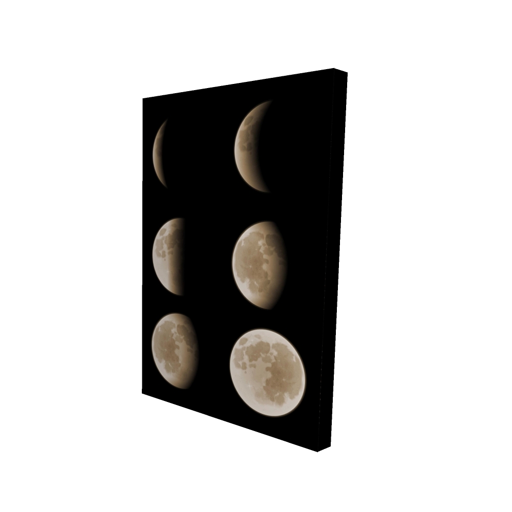 2080-3624-EA2 24 x 36 in. Eclipse in Six Phases Black Canvas - Spiritual Space Decor