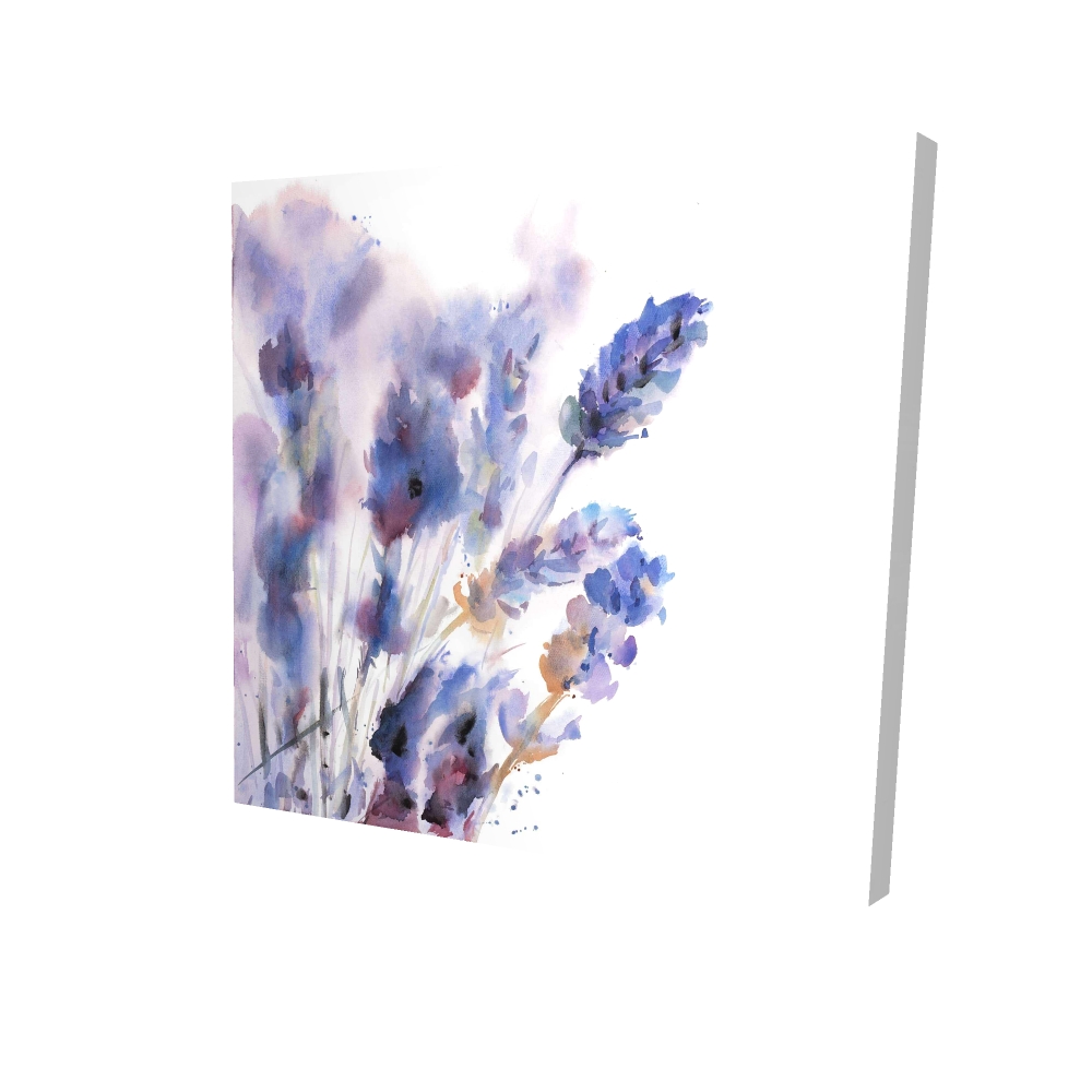 2080-2424-FL229 24 x 24 in. Watercolor Lavender Flowers Canvas - Botanical Home Decor