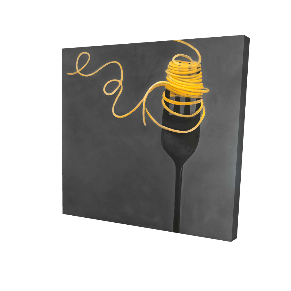2080-2424-GA47 24 x 24 in. Spaghetti Pasta Fork Canvas - Modern Home Decor Wall Art