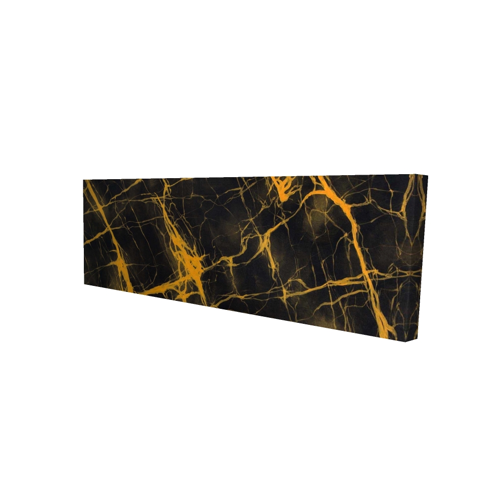2080-1648-AB54 16 x 48 in. Black & Gold Marble Canvas - Pattern Living Room Decor