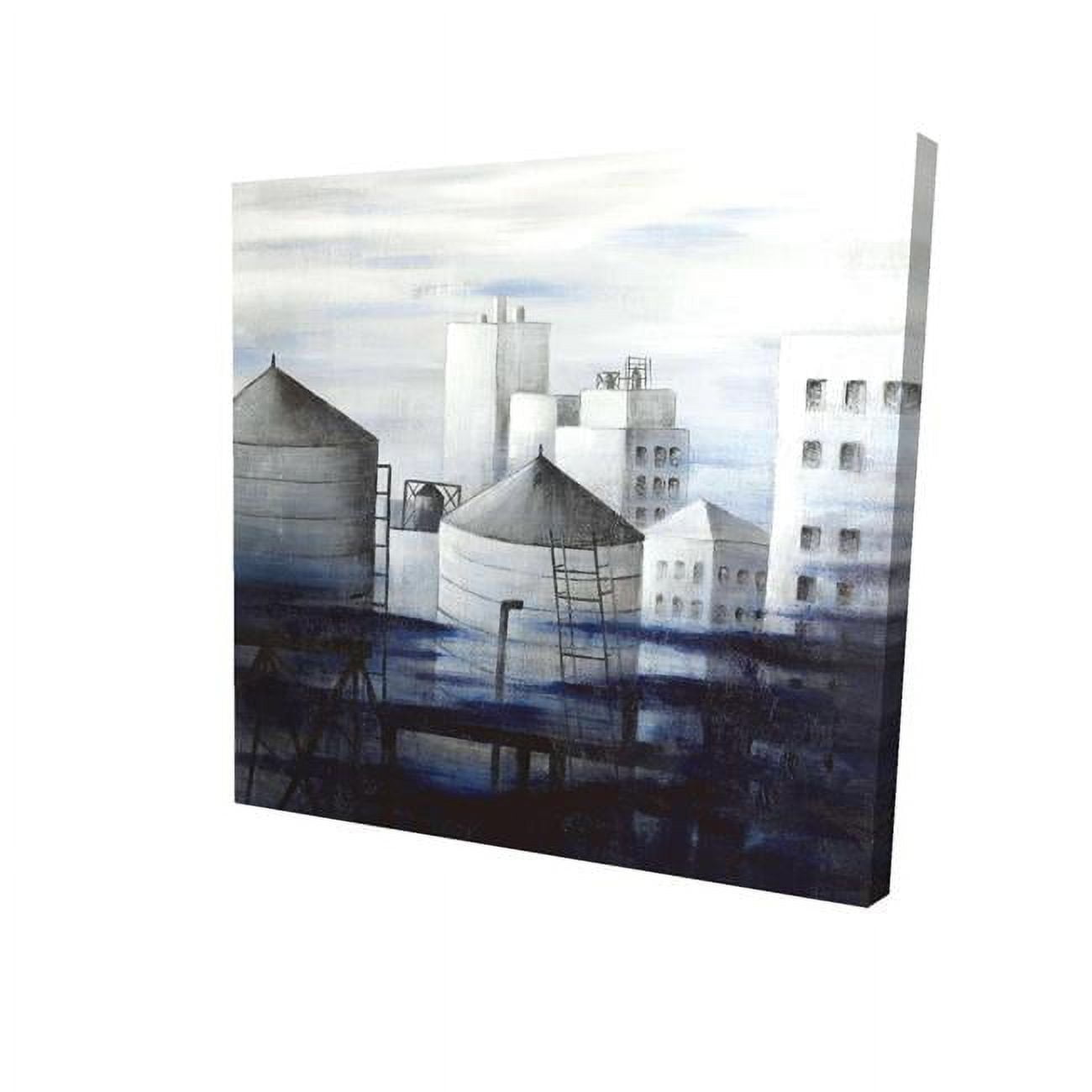 12 x 12 in. Grey City with Blue Clouds-Print on Canvas
