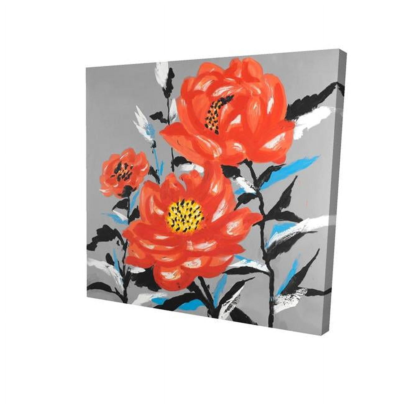 8 x 8 in. Three Pink Flowers-Print on Canvas