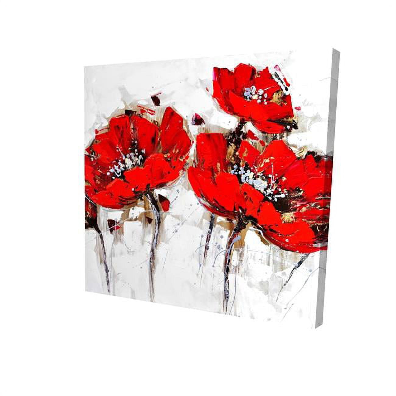 8 x 8 in. Abstract Poppy Flowers-Print on Canvas