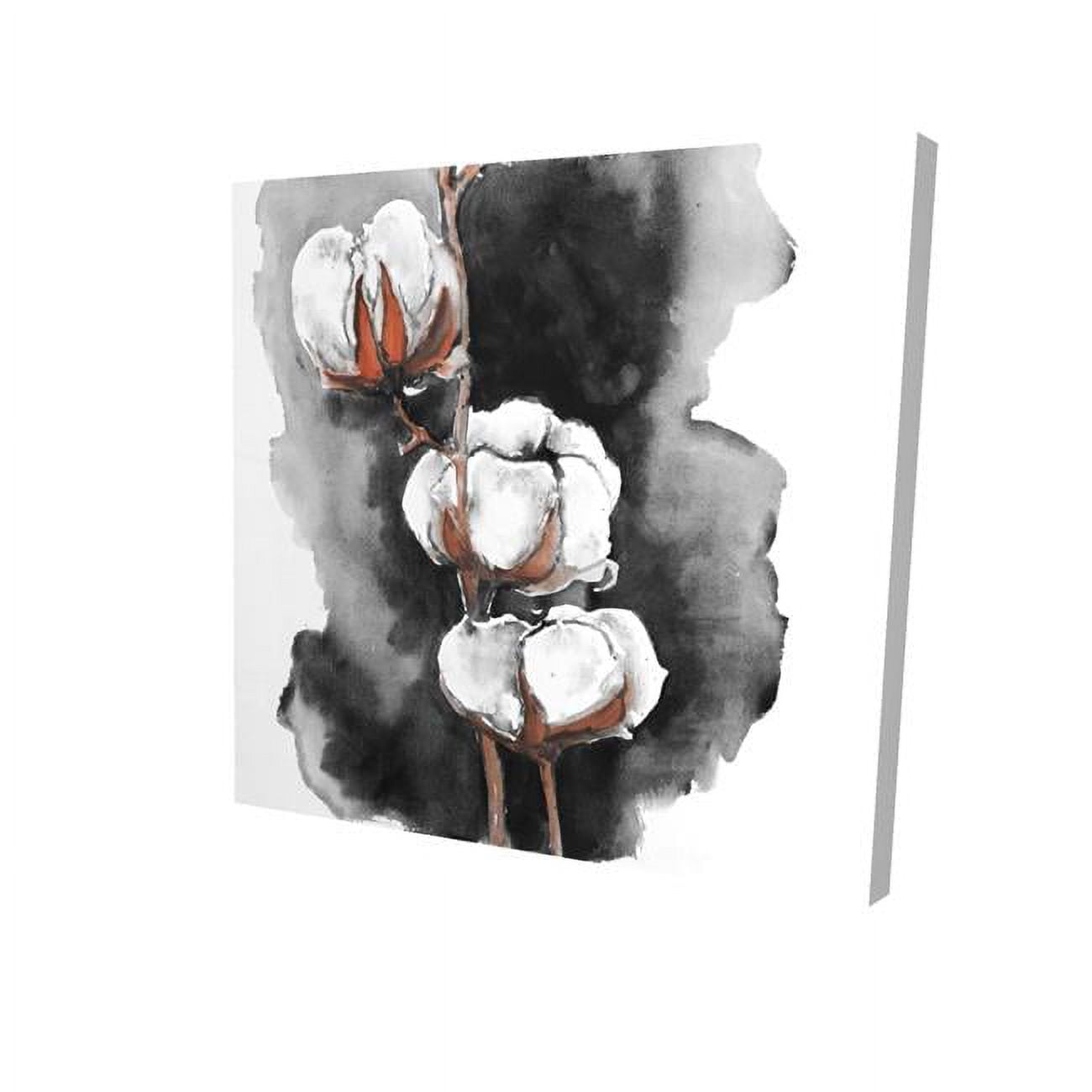 8 x 8 in. Watercolor Cotton Flowers-Print on Canvas