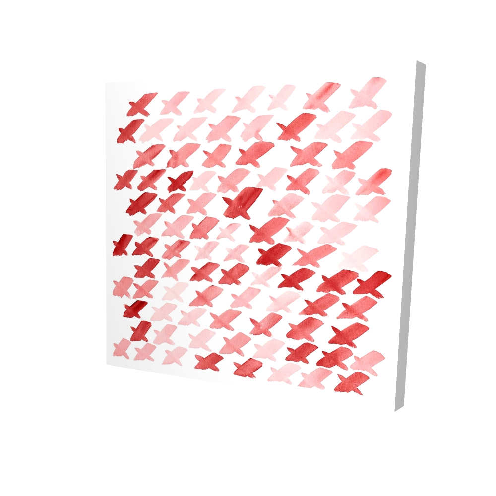 2080-2424-AB70-1 24 x 24 in. Shapes Abstract Canvas - X Red Pattern Home Decor Wall Art