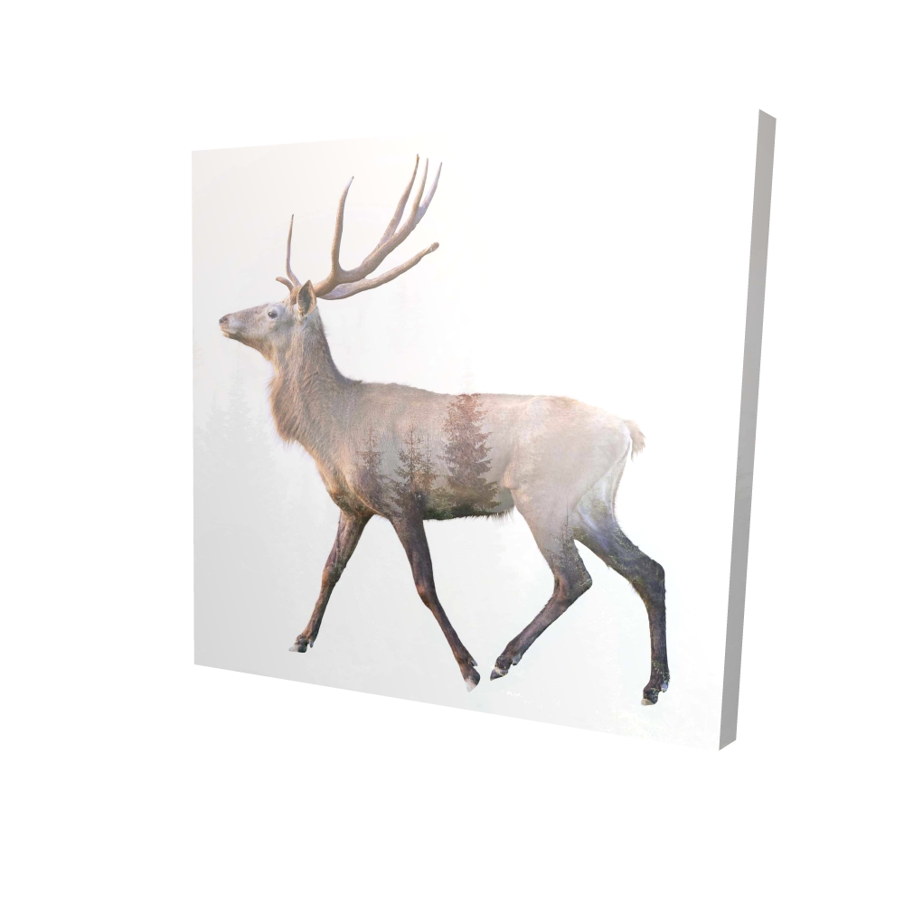 2080-2424-AN221 24 x 24 in. Deer & Forest Canvas - Rustic Animal Bedroom Decor