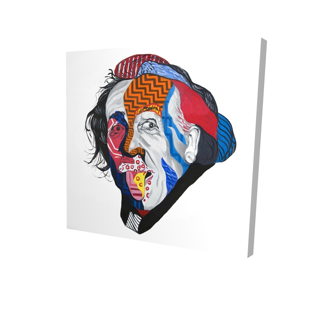 2080-2424-PO4 24 x 24 in. Abstract Albert Einstein Canvas - Living Room Home Decor