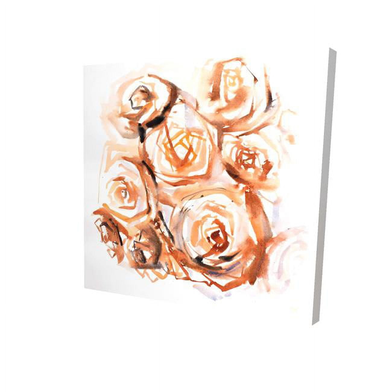 8 x 8 in. Abstract Roses with Sepia Style-Print on Canvas