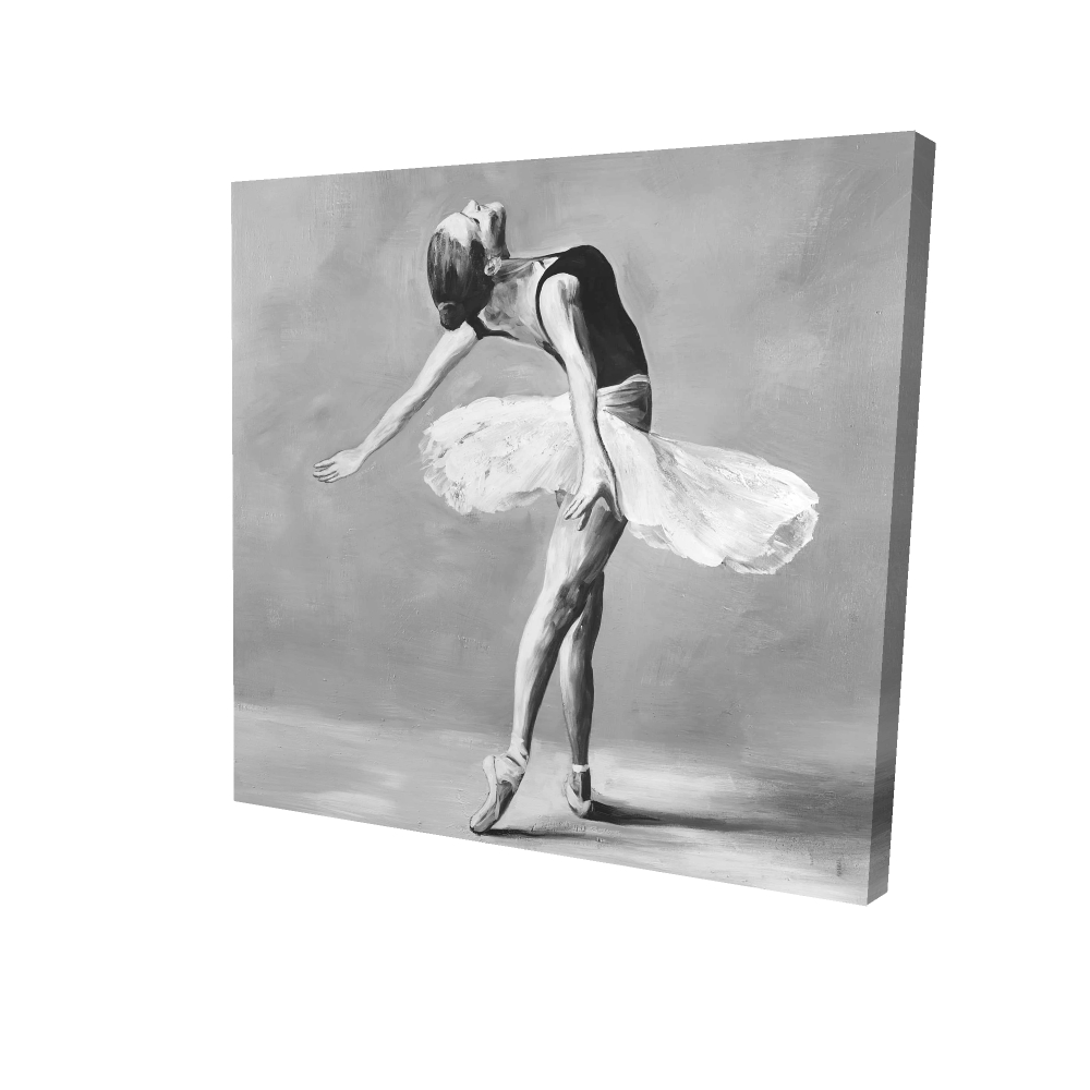 2080-2424-SP23 24 x 24 in. Classic Ballet Dancer Canvas - White Monochrome Home Decor