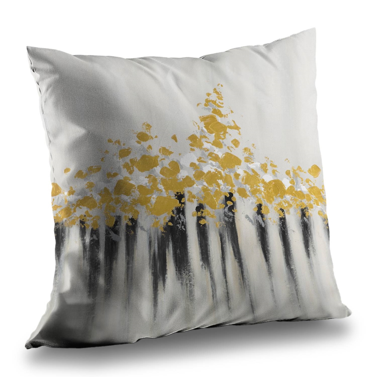 C1PT1414JCPV2J 14 x 14 in. Abstract Gold Flowers - Pattern Poly Twill Throw Pillow Insert
