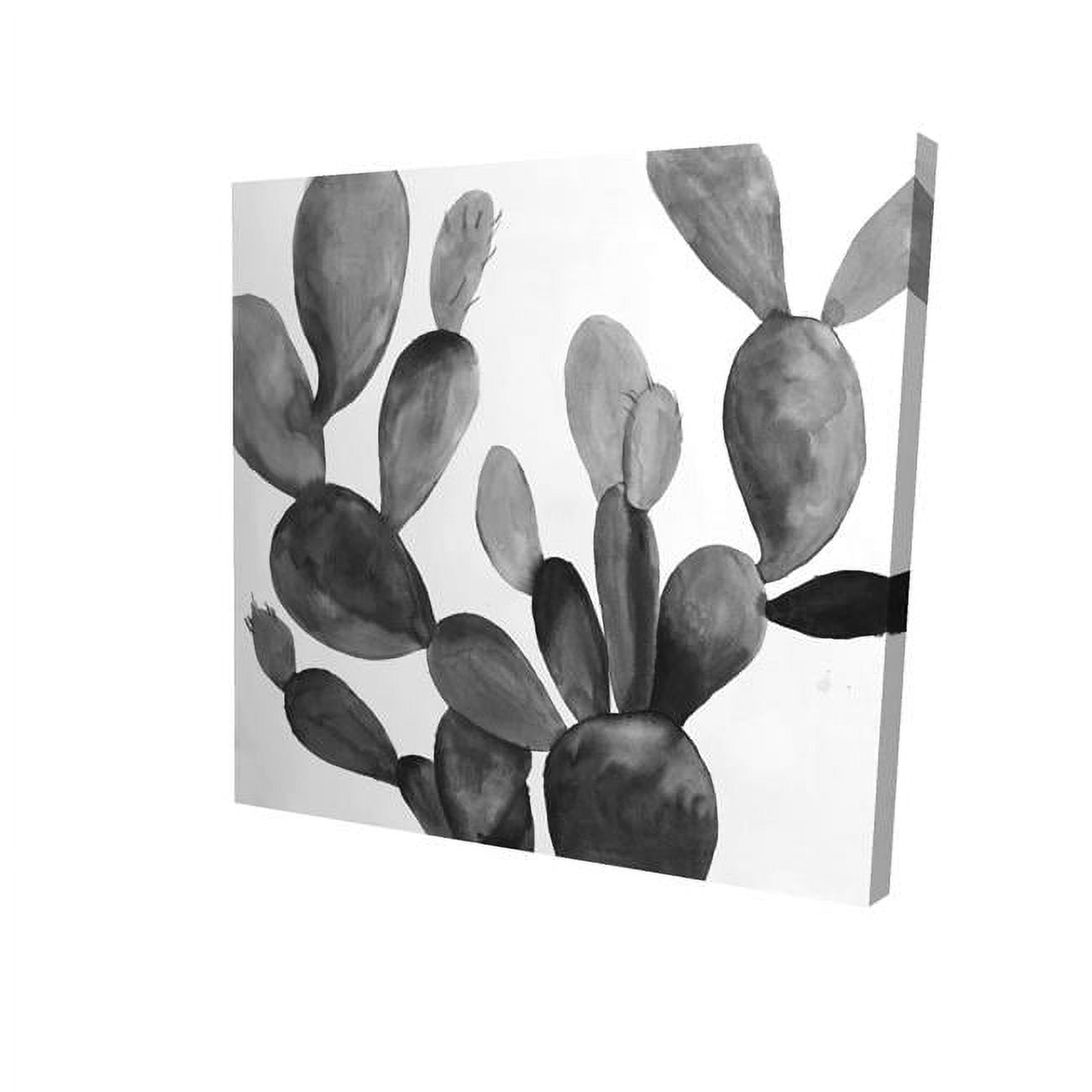 8 x 8 in. Greyscale Cactus-Print on Canvas