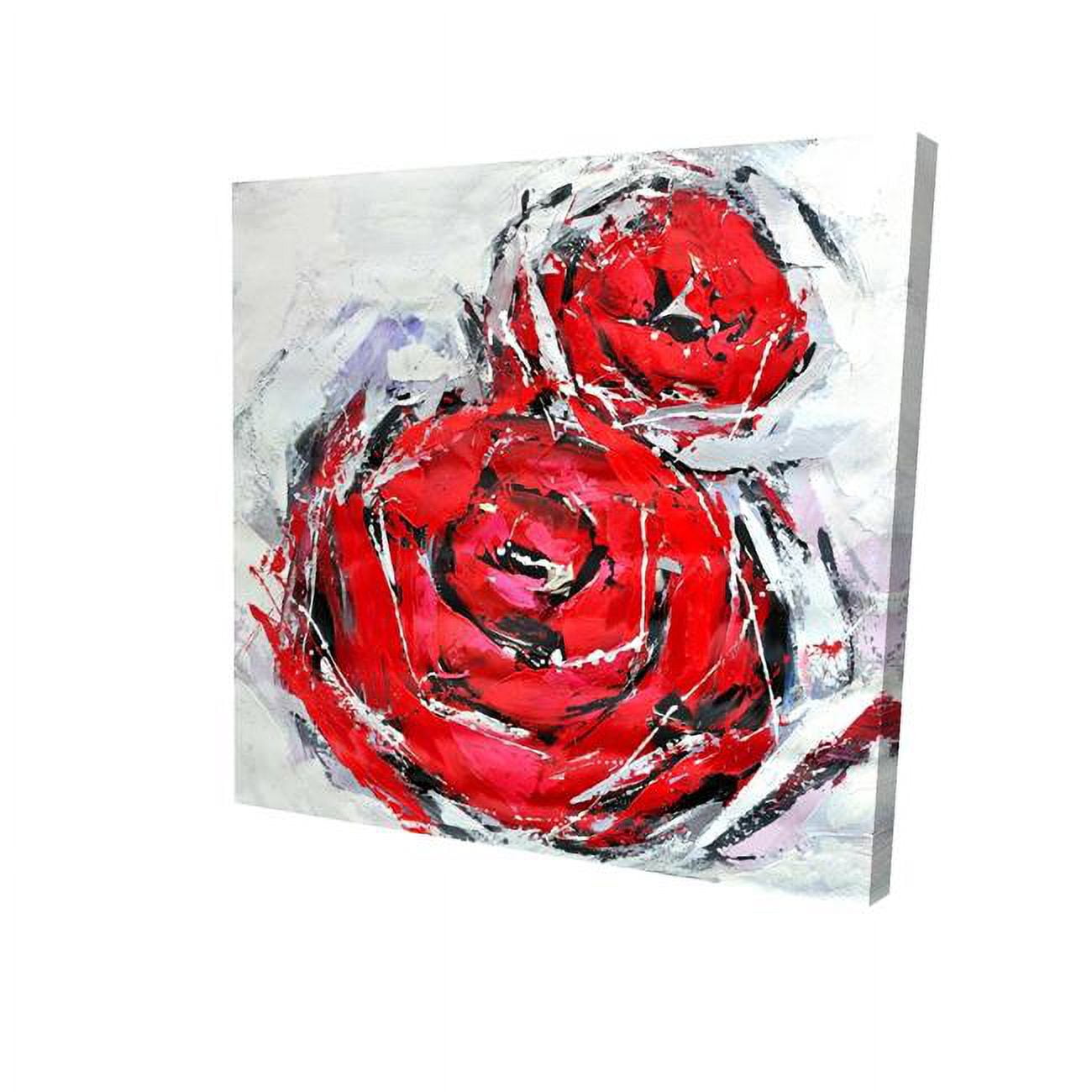 8 x 8 in. Abstract Red Roses-Print on Canvas