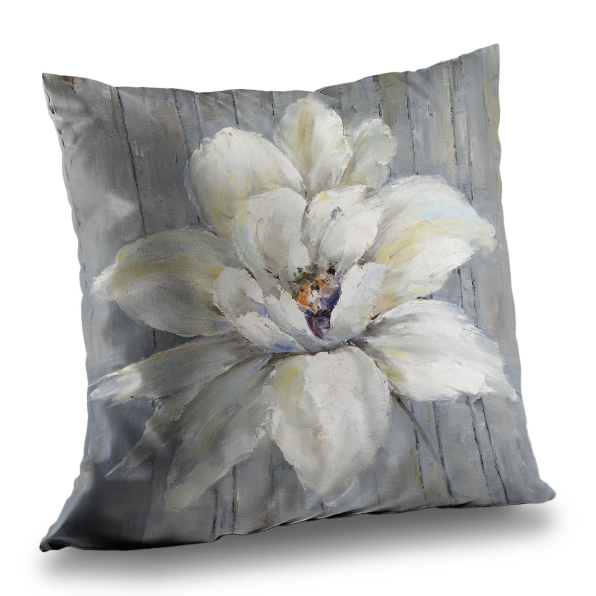 C1PT1414JC9KPX 14 x 14 in. White Flower on Wood - Floral Poly Twill Throw Pillow Insert