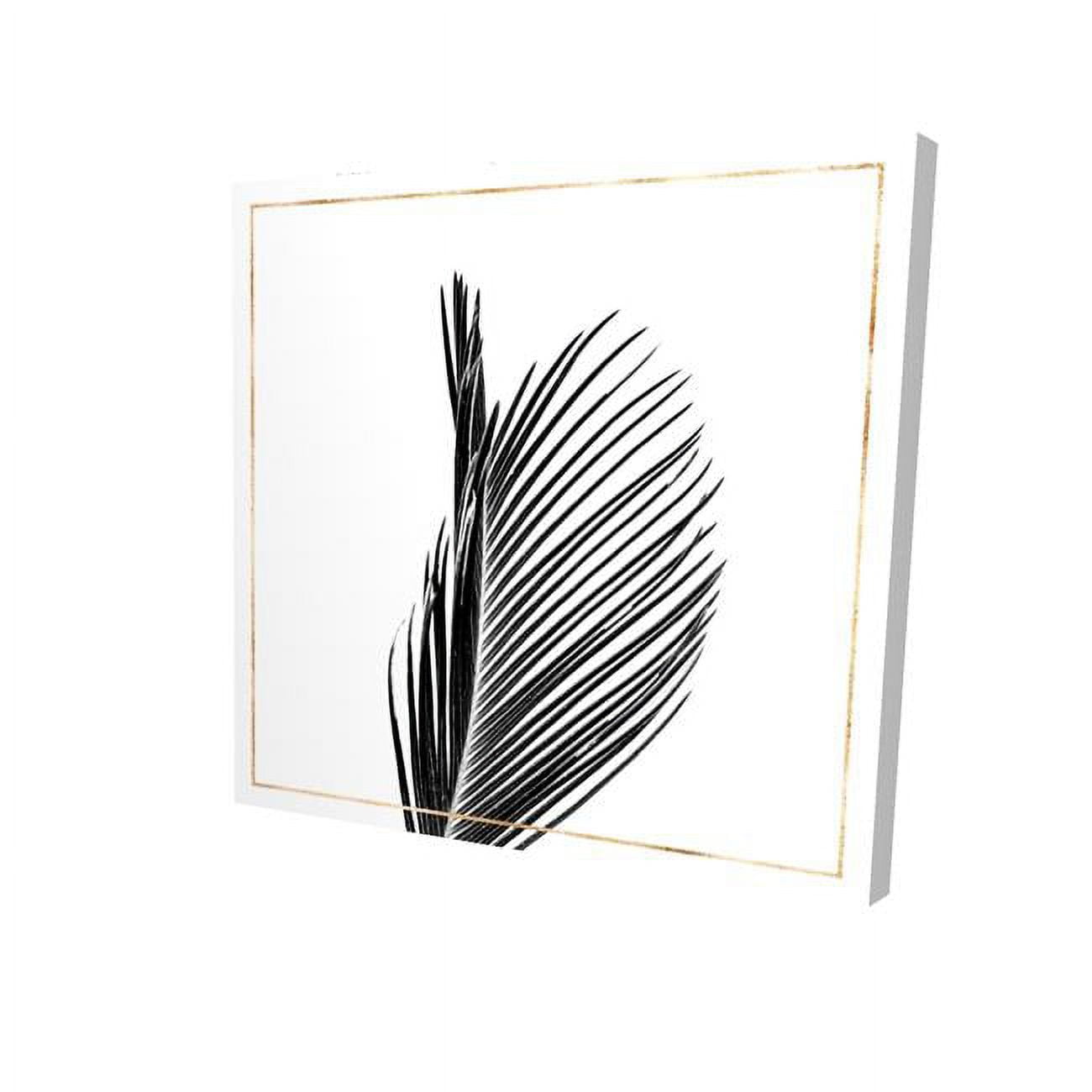 8 x 8 in. Areca Palm with Rose Line-Print on Canvas