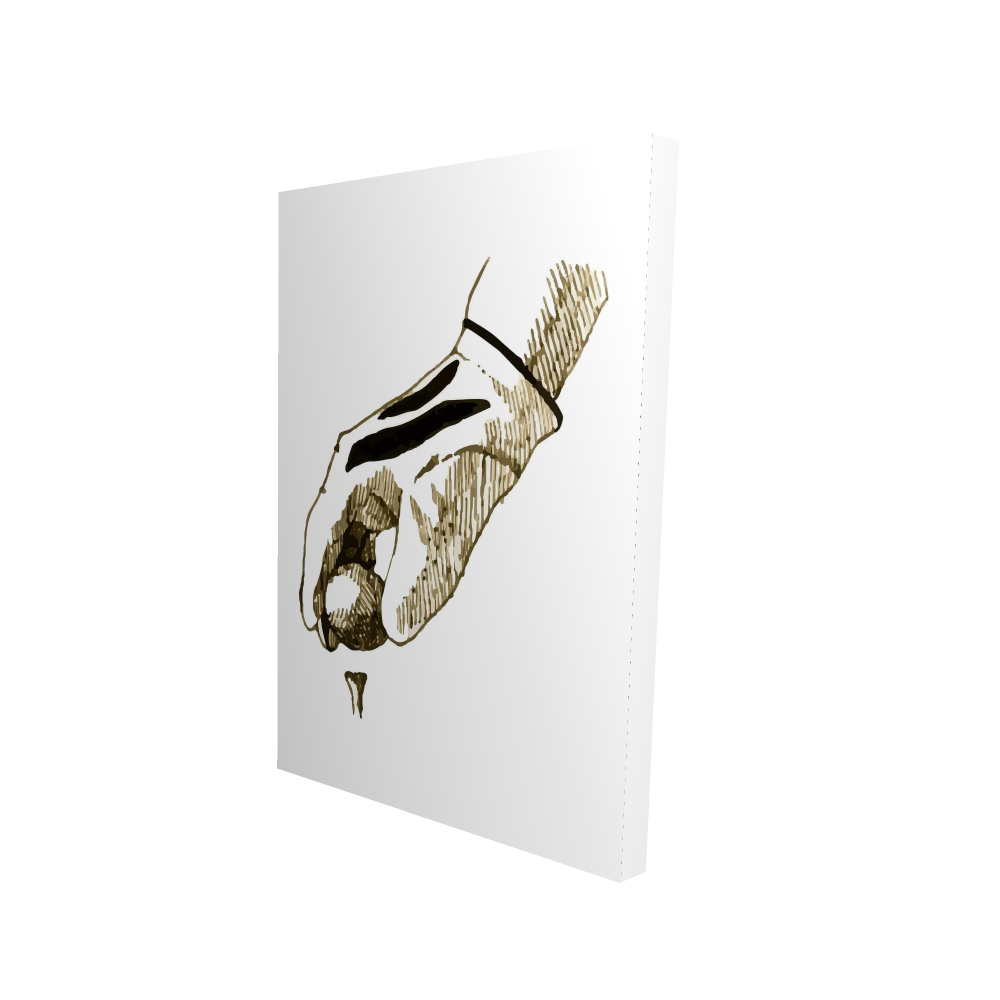 2080-3624-SP7 24 x 36 in. Man Cave Wall Art - Brown Golf Glove Illustration Canvas