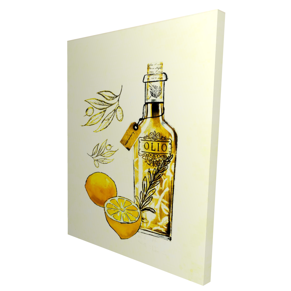 2080-4836-GA11 36 x 48 in. Olive Oil & Lemons Canvas - Yellow Kitchen Wall Art Decor