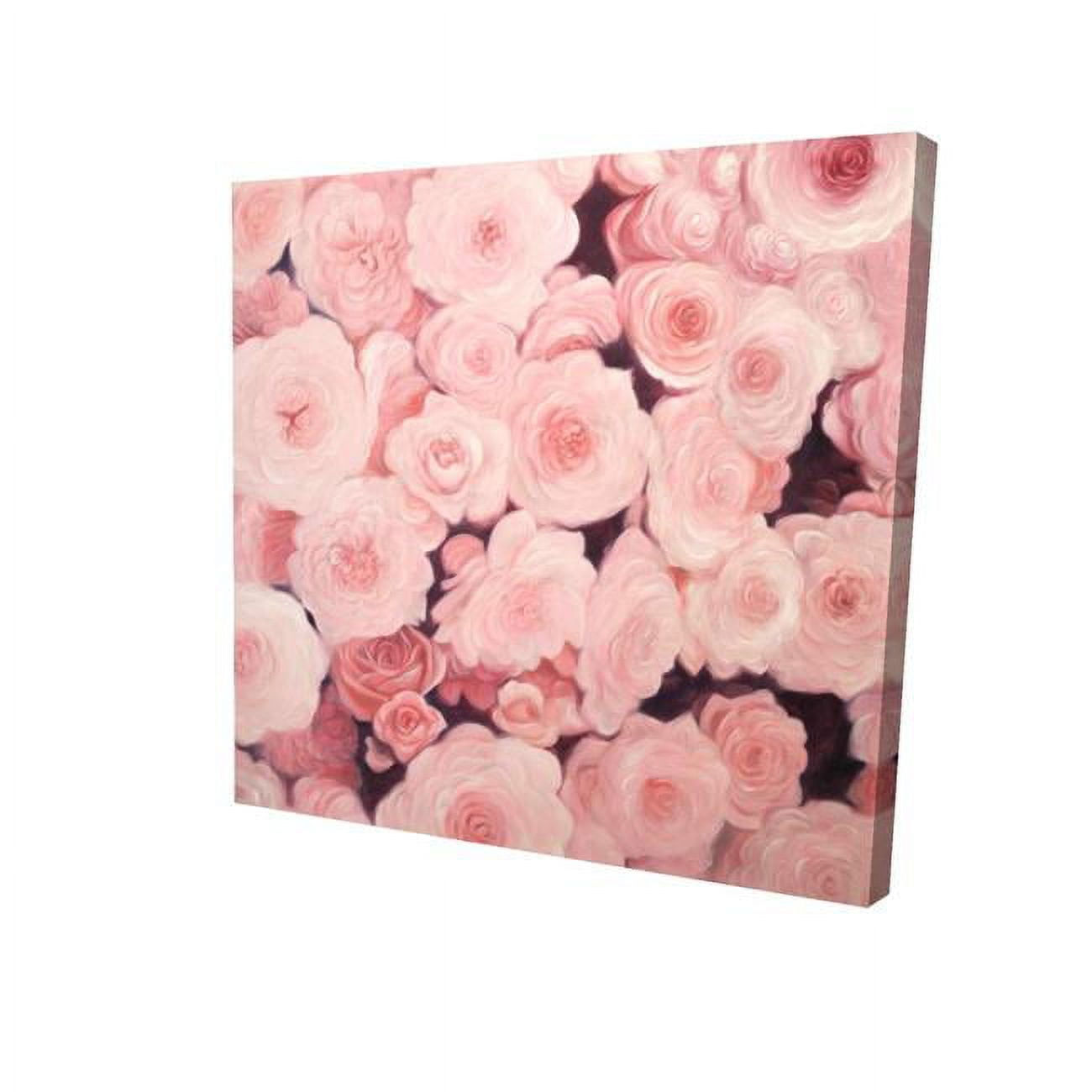 8 x 8 in. Pink Flower Field-Print on Canvas