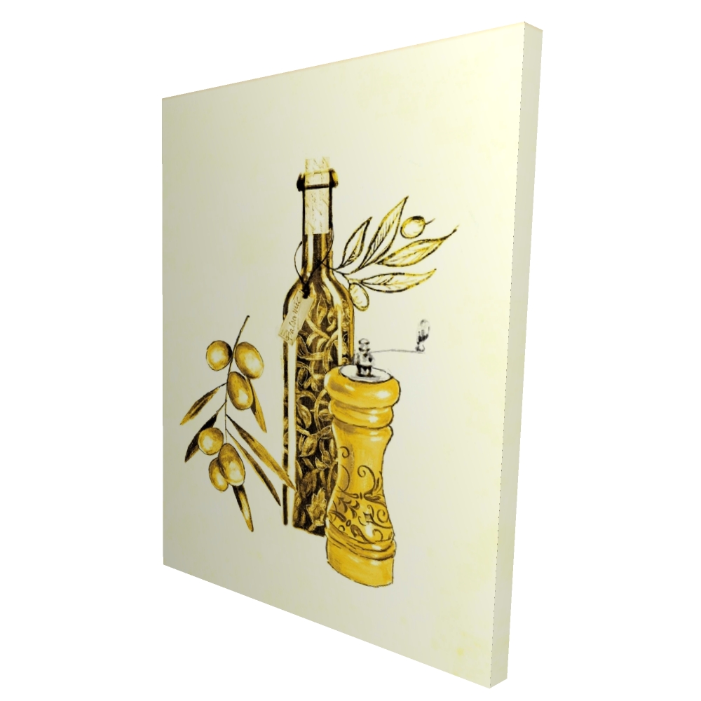 2080-4836-GA12 36 x 48 in. Yellow Gastronomy Kitchen Canvas - Olive Oil & Pepper Decor
