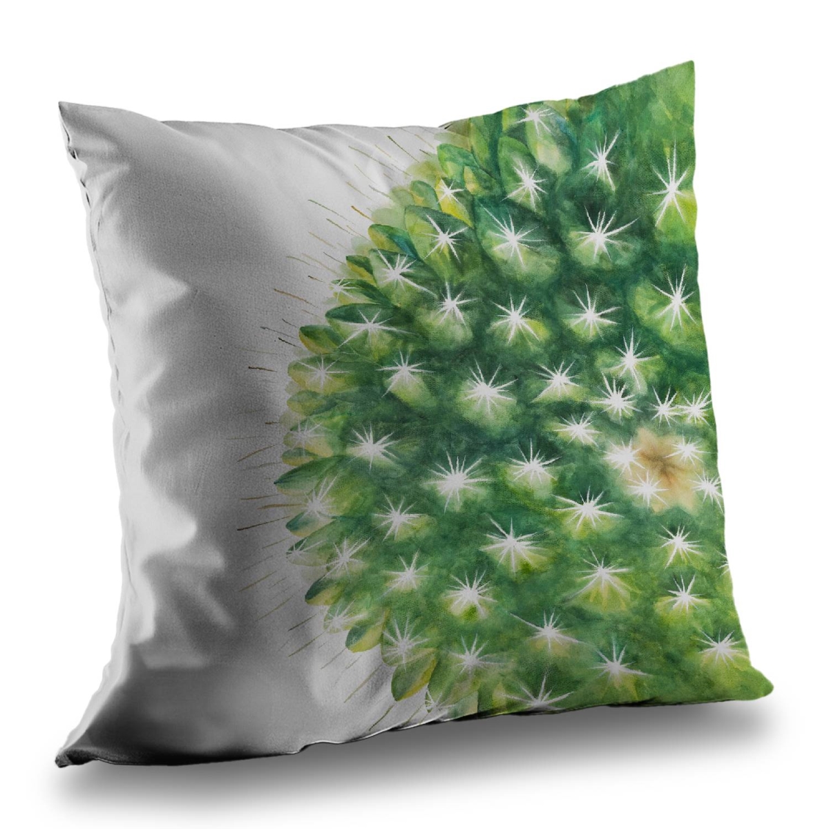 C1PT1414CFQO1F 14 x 14 in. Watercolor Mini Cactus Poly Twill Throw Pillow - Home Decor