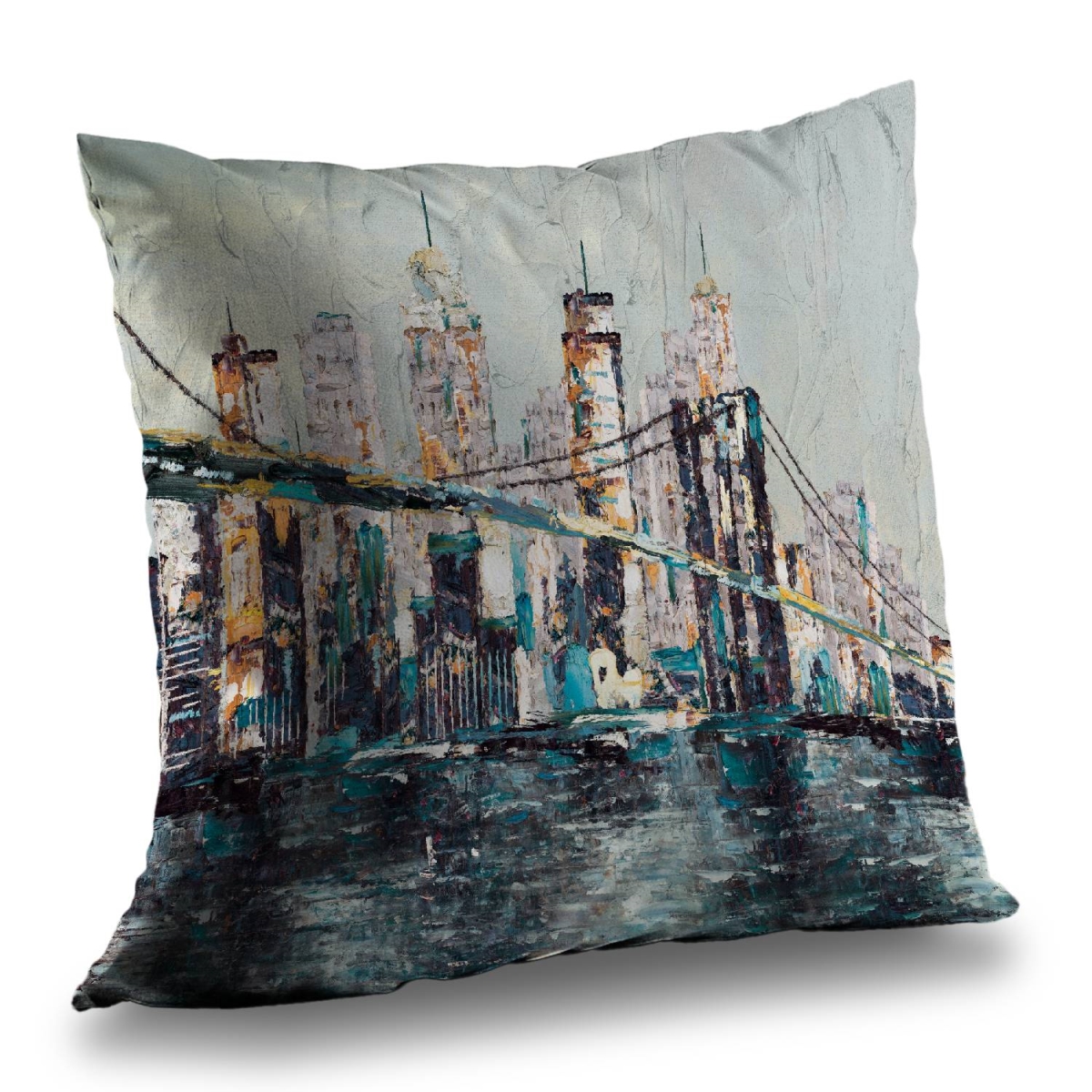 C1PT1414V6EBFX 14 x 14 in. Abstract & Texturized Bridge Blue Architecture Throw Pillow - Home Decor