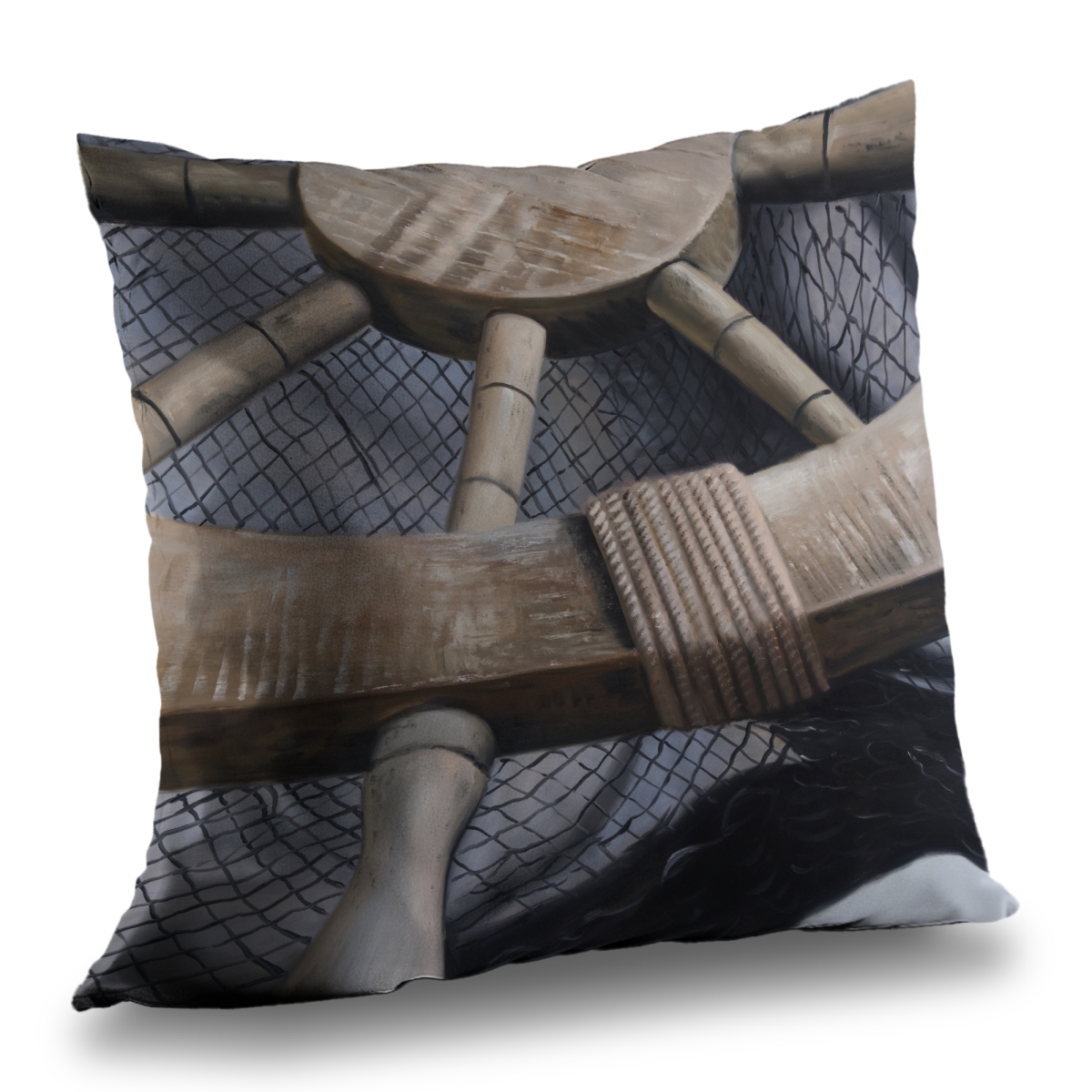 C1PT1414S5JR2M 14 x 14 in. Helm on Fishing Net Throw Pillow - Home Decor Accent 18X18