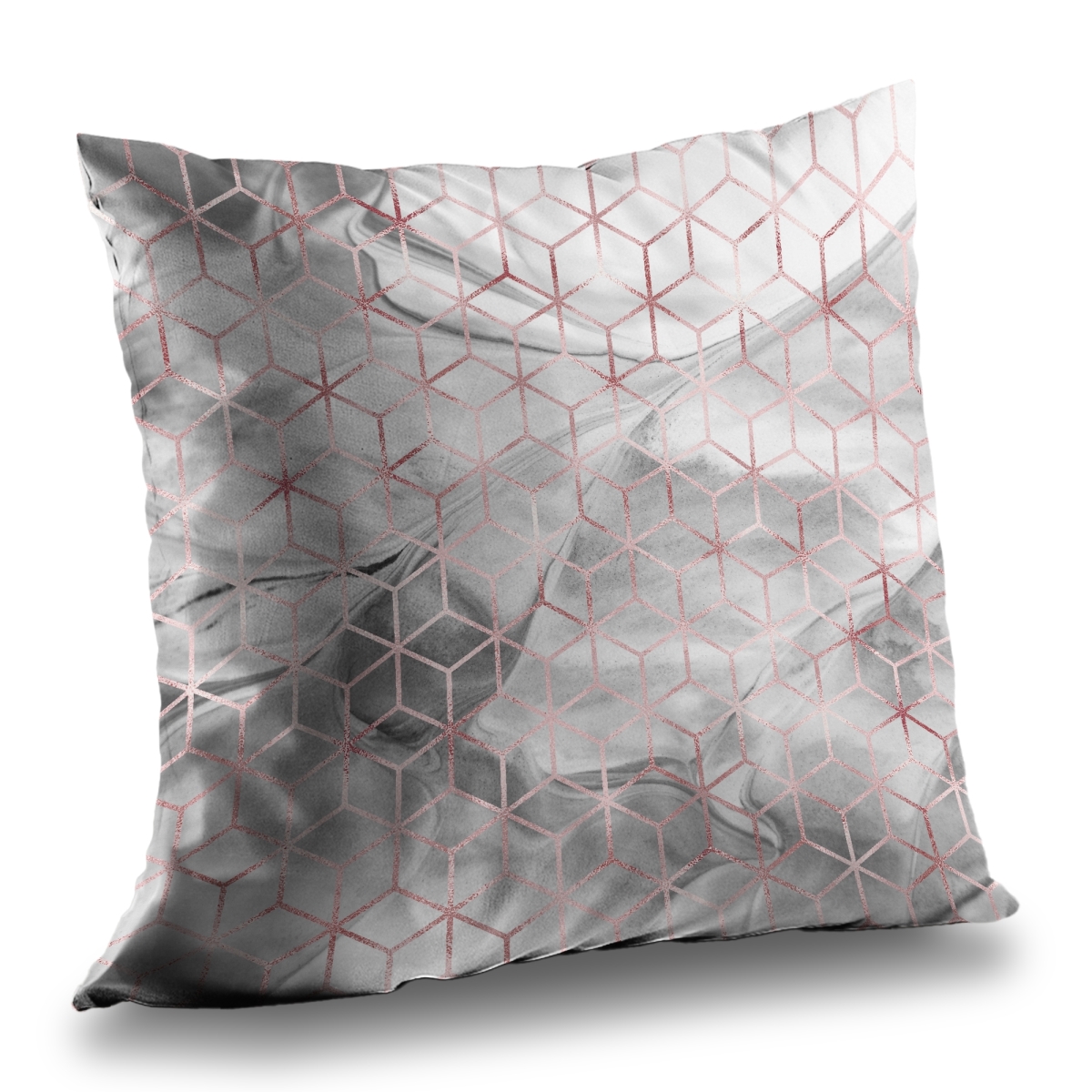 C1PT1414VWQ6BL 14 x 14 in. Symmetry Patterns Pink Poly Twill Throw Pillow - Home Decor