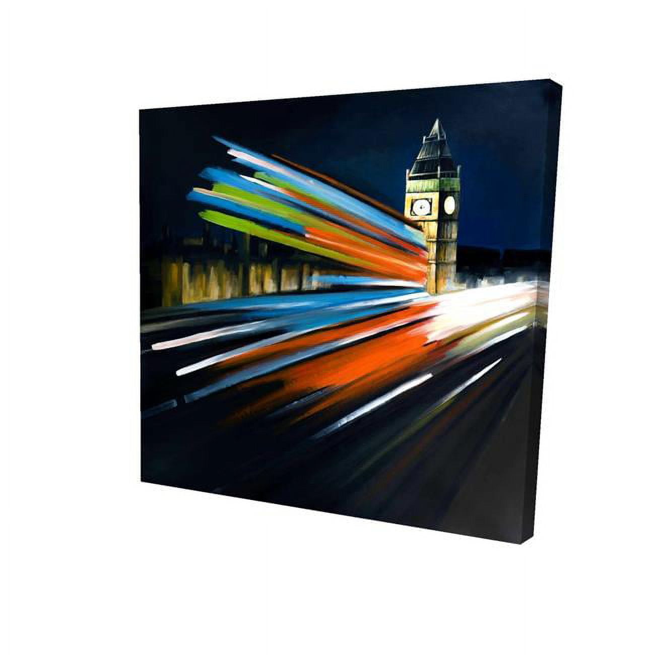 12 x 12 in. London Bus with Long Exposure-Print on Canvas