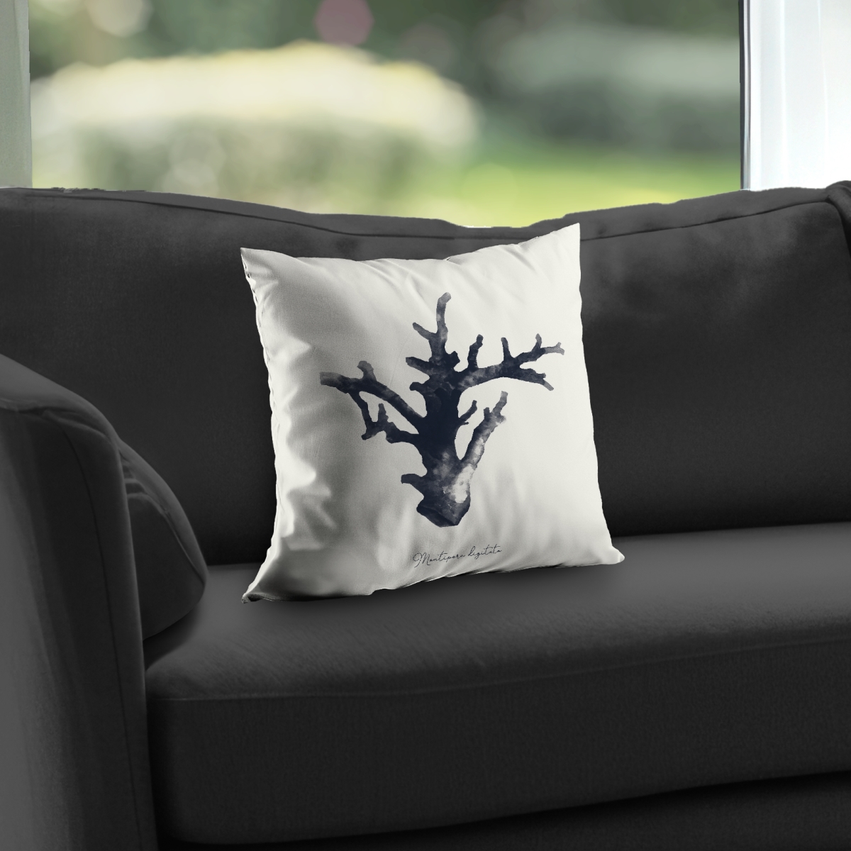 C1PT1414M936VN 14 x 14 in. Montipora Digitata Beach Poly Twill Throw Pillow - Home Decor