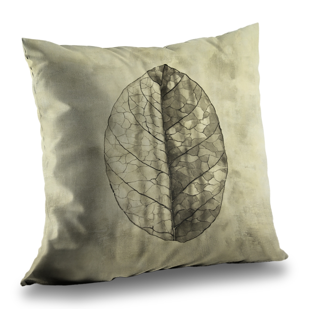 C1PT1414B962UX 14 x 14 in. Translucent Floral Botanical Leaves Poly Twill Throw Pillow