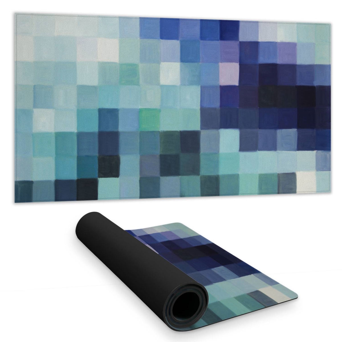 C1DM1531UCKKFC 16 x 32 in. Pixelized Landscape Modern Shapes Desk Mat - Home Decor