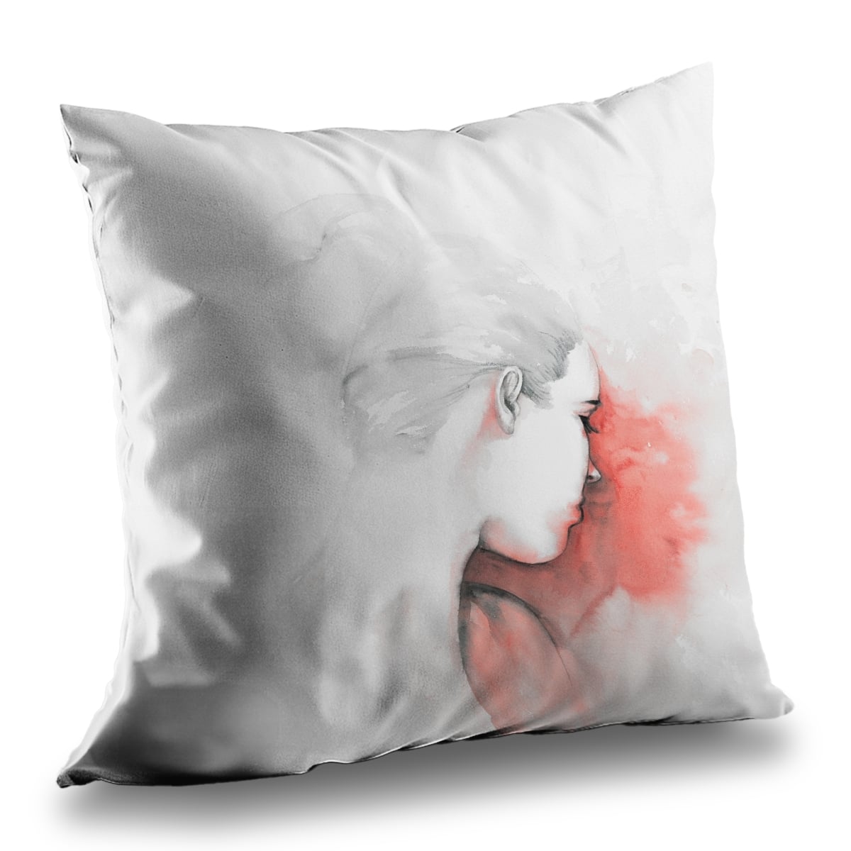 C1PT1414EACA54 14 x 14 in. Pastel Woman Figurative Throw Pillow - Home Decor Insert