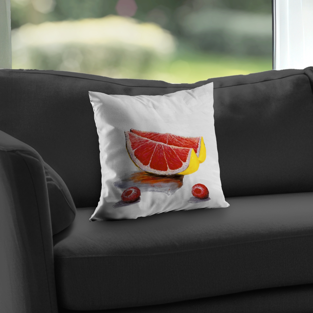 C1PT14145L6AUH 14 x 14 in. Grapefruit Slices Throw Pillow - Decorative Home Accent
