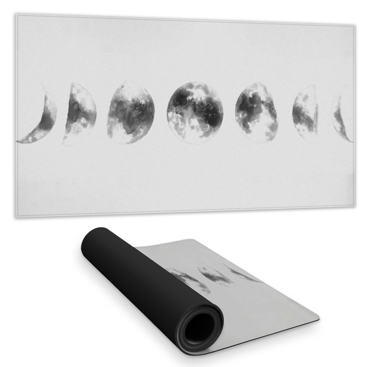 C1DM15310LPN6N 16 x 32 in. Eclipse Phases White Earth Galaxy Minimalist Desk Mat Decor