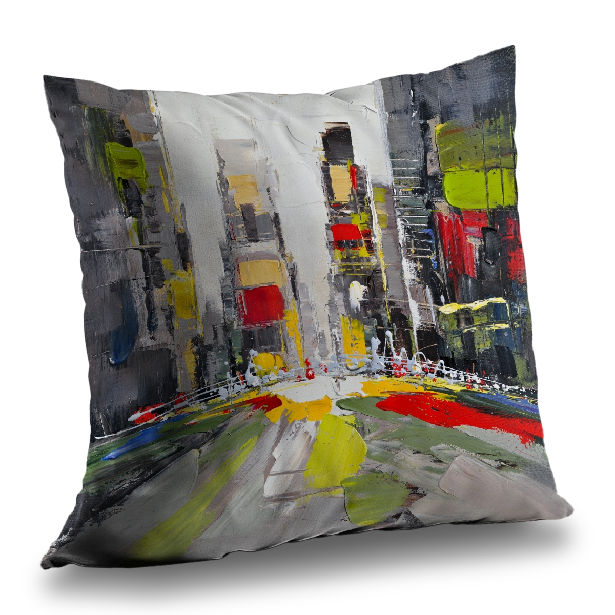 C1PT14143ILD2A 14 x 14 in. Abstract Texturized Cityscape Throw Pillow - Home Decor Insert