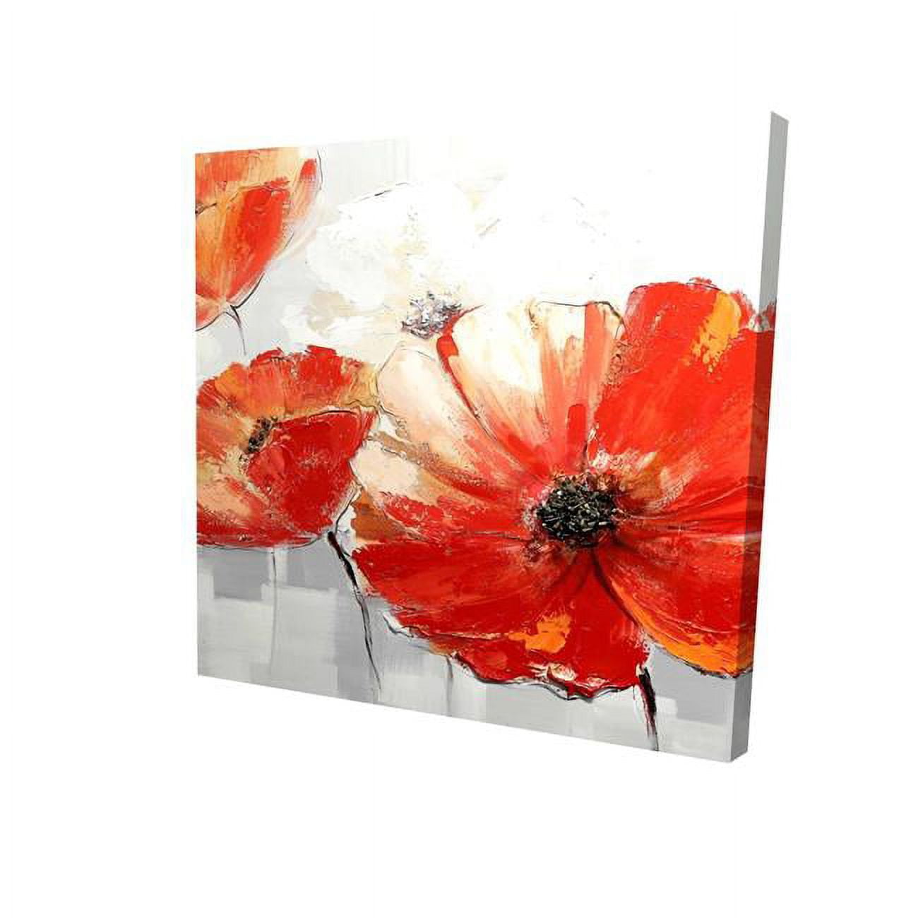 8 x 8 in. Abstract Red Wild Flowers-Print on Canvas