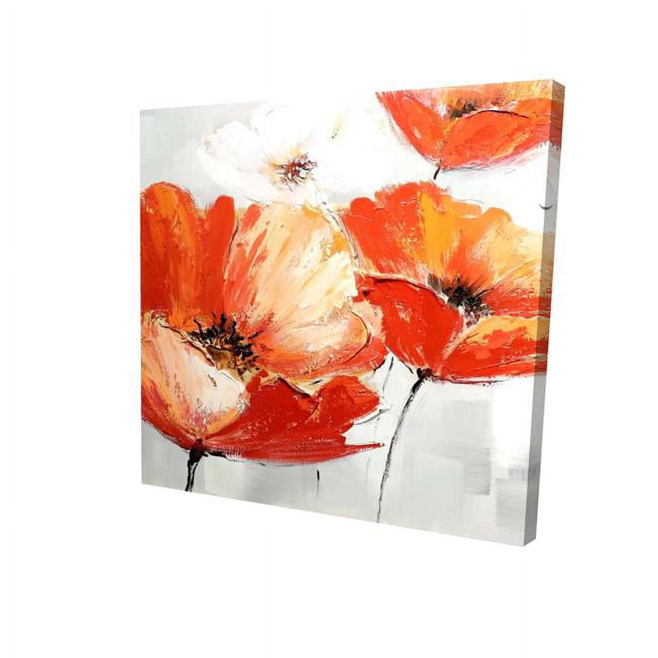 8 x 8 in. Red Wild Flowers in the Wind-Print on Canvas