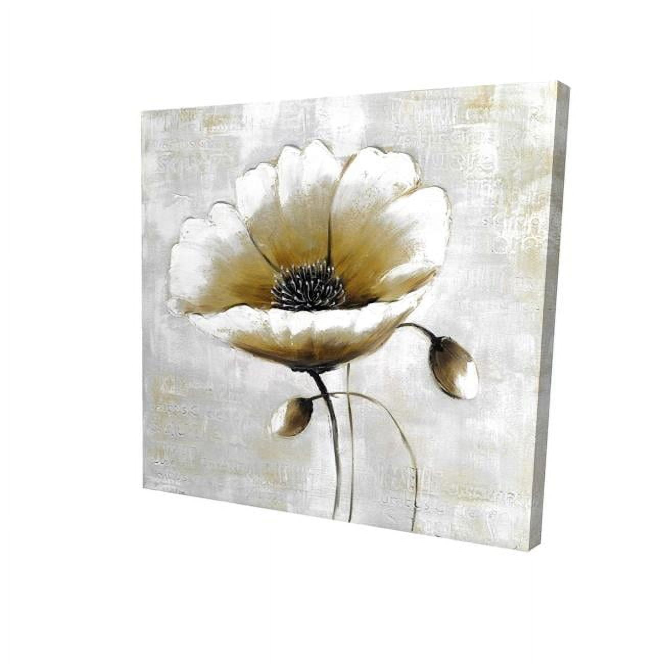 8 x 8 in. Modern Beige Flower-Print on Canvas