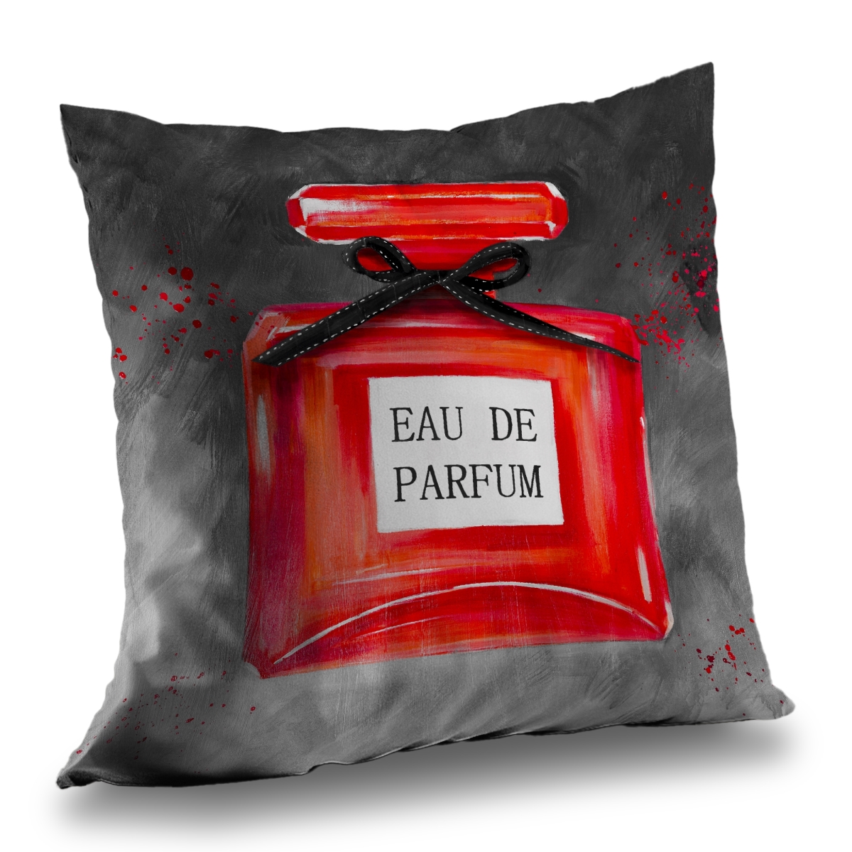 C1PT1414E2K057 14 x 14 in. Perfume Red Bottle Romantic Bedroom Throw Pillow for Home Decor