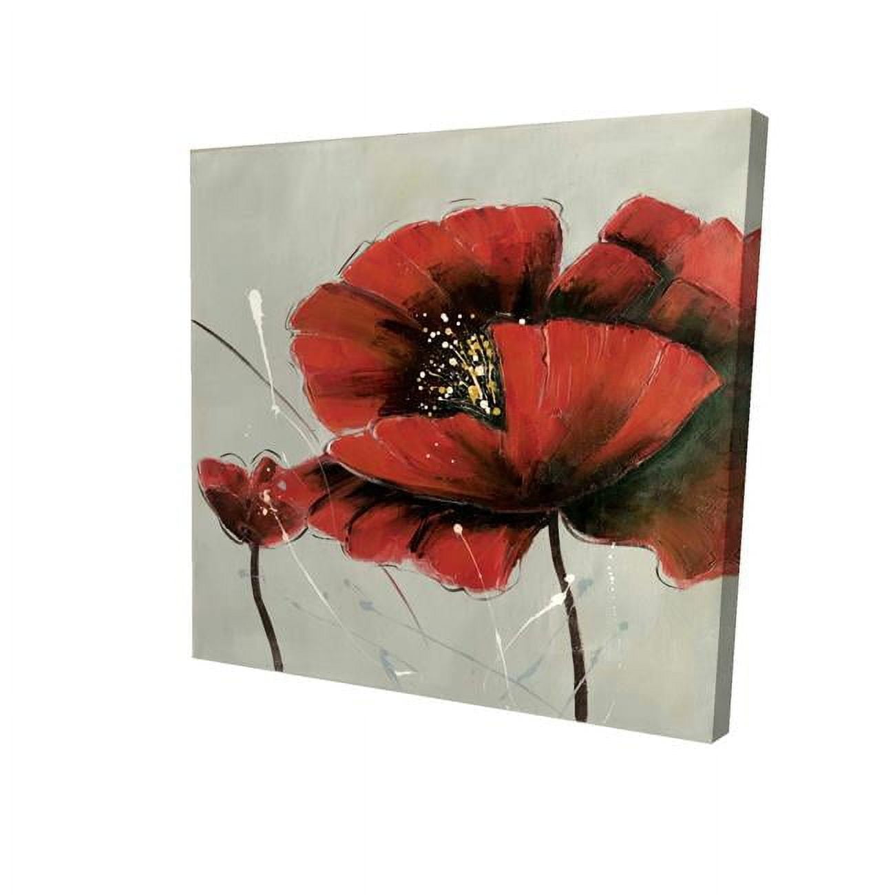 8 x 8 in. Red Poppy Flowers-Print on Canvas