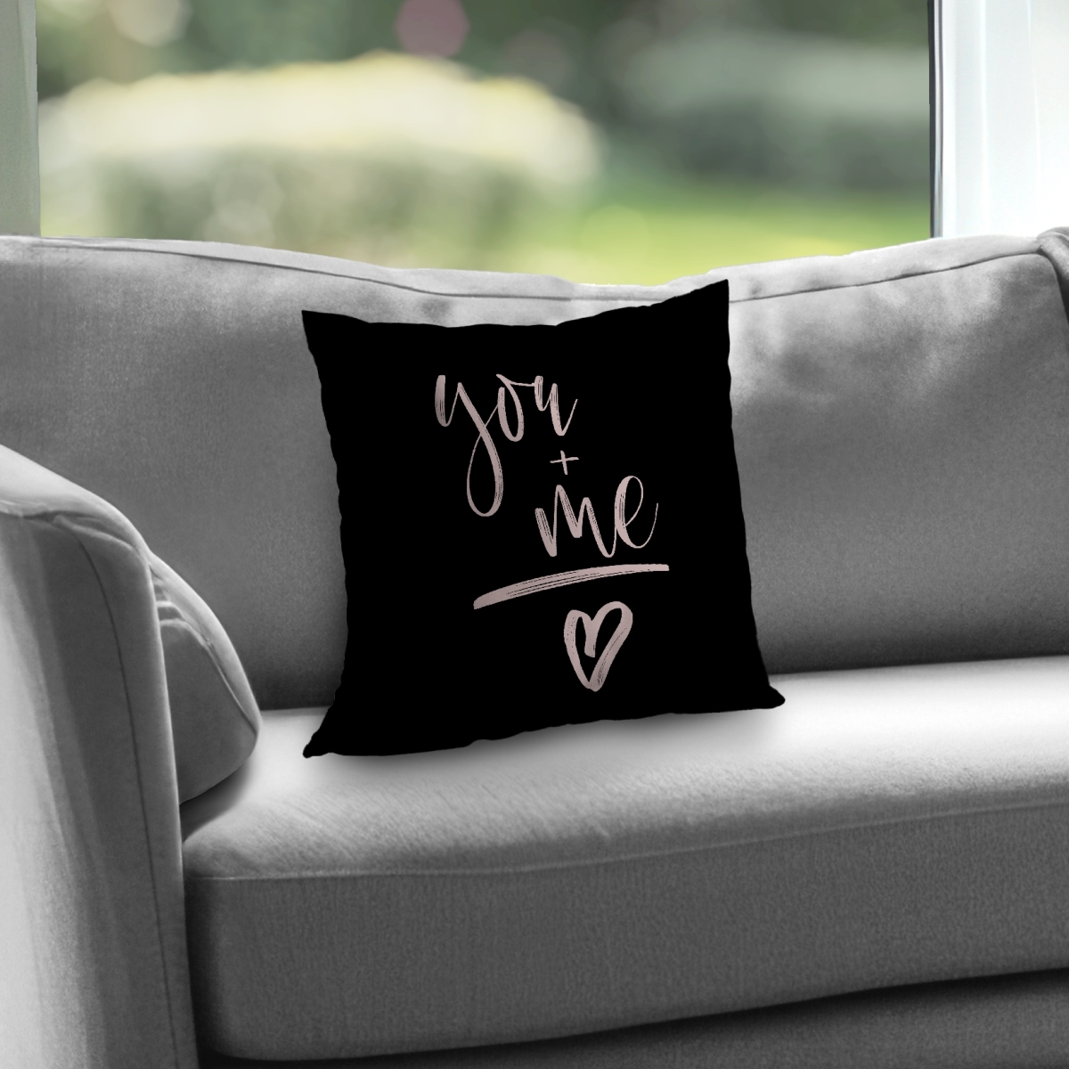 C1PT1414P7ADZA 14 x 14 in. You Plus Me Pattern Black Poly Twill Throw Pillow Insert - Decor