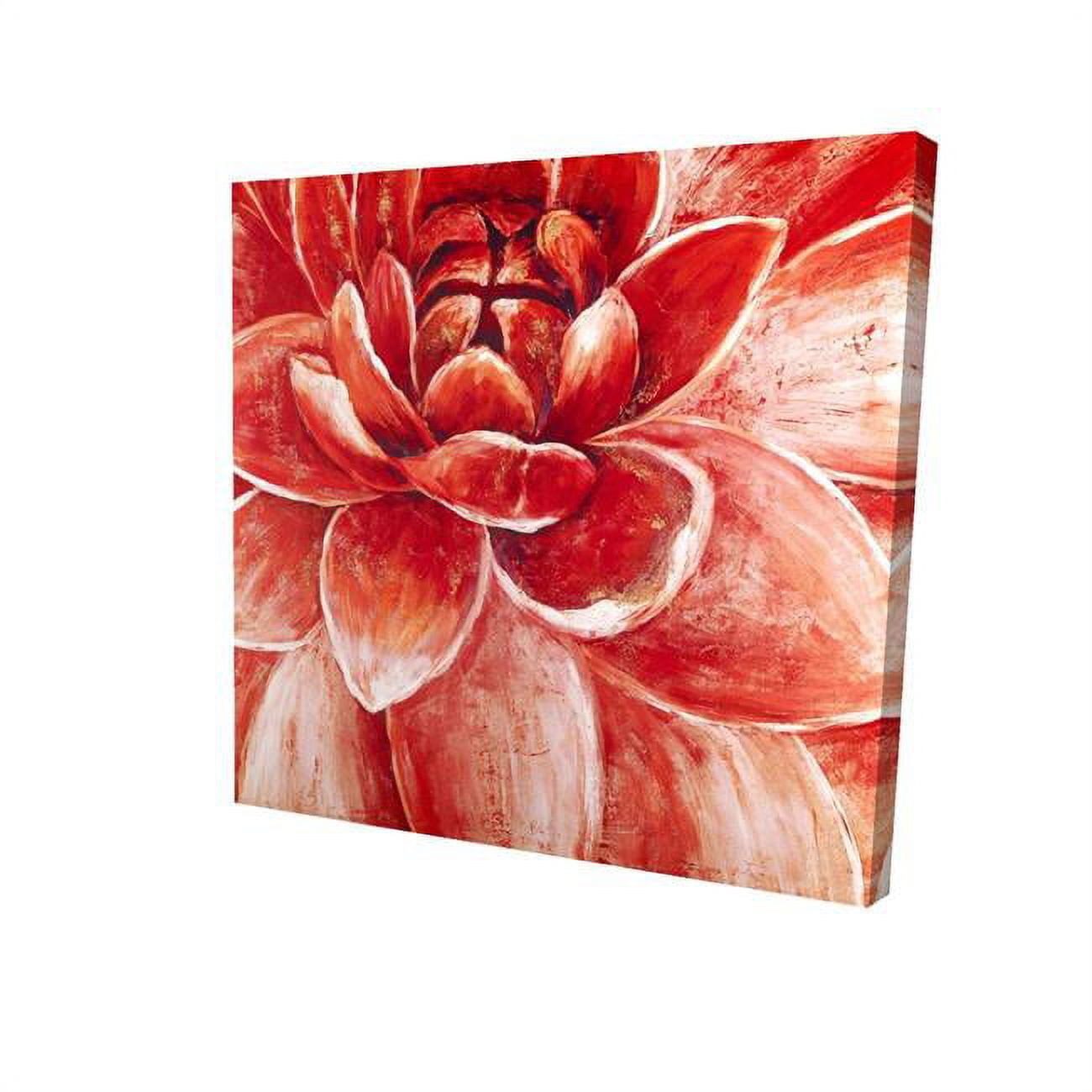 8 x 8 in. Red Chrysanthemum-Print on Canvas
