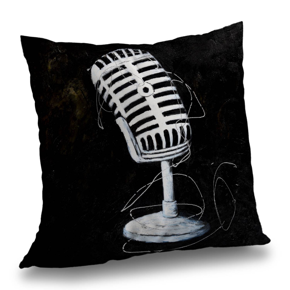 C1PT1414XIKMJ1 14 x 14 in. Microphone Contemporary Instrument Throw Pillow Insert - Home Decor