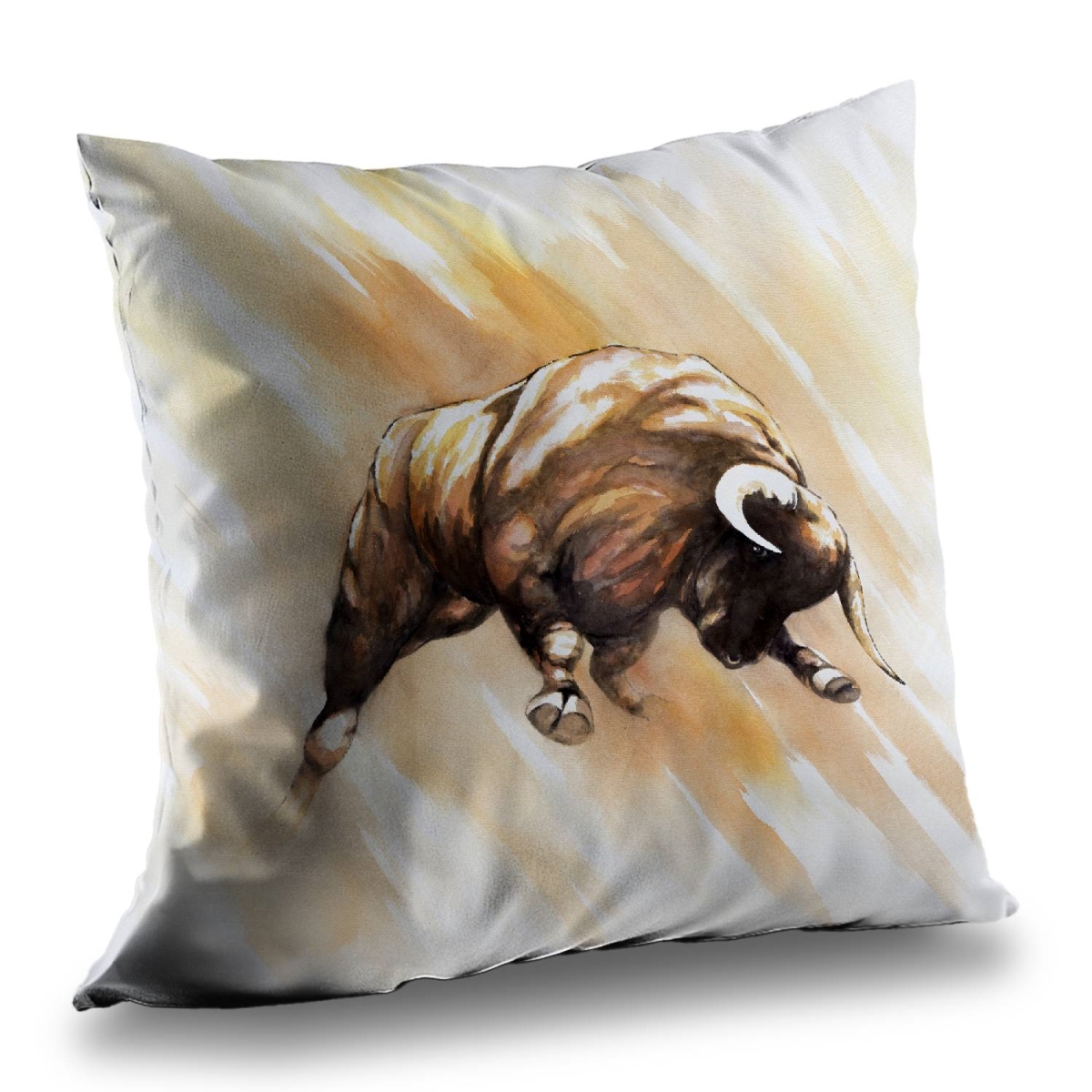 C1PT1414JLM52I 14 x 14 in. Bull To Attack Orange Rustic Poly Twill Throw Pillow Insert