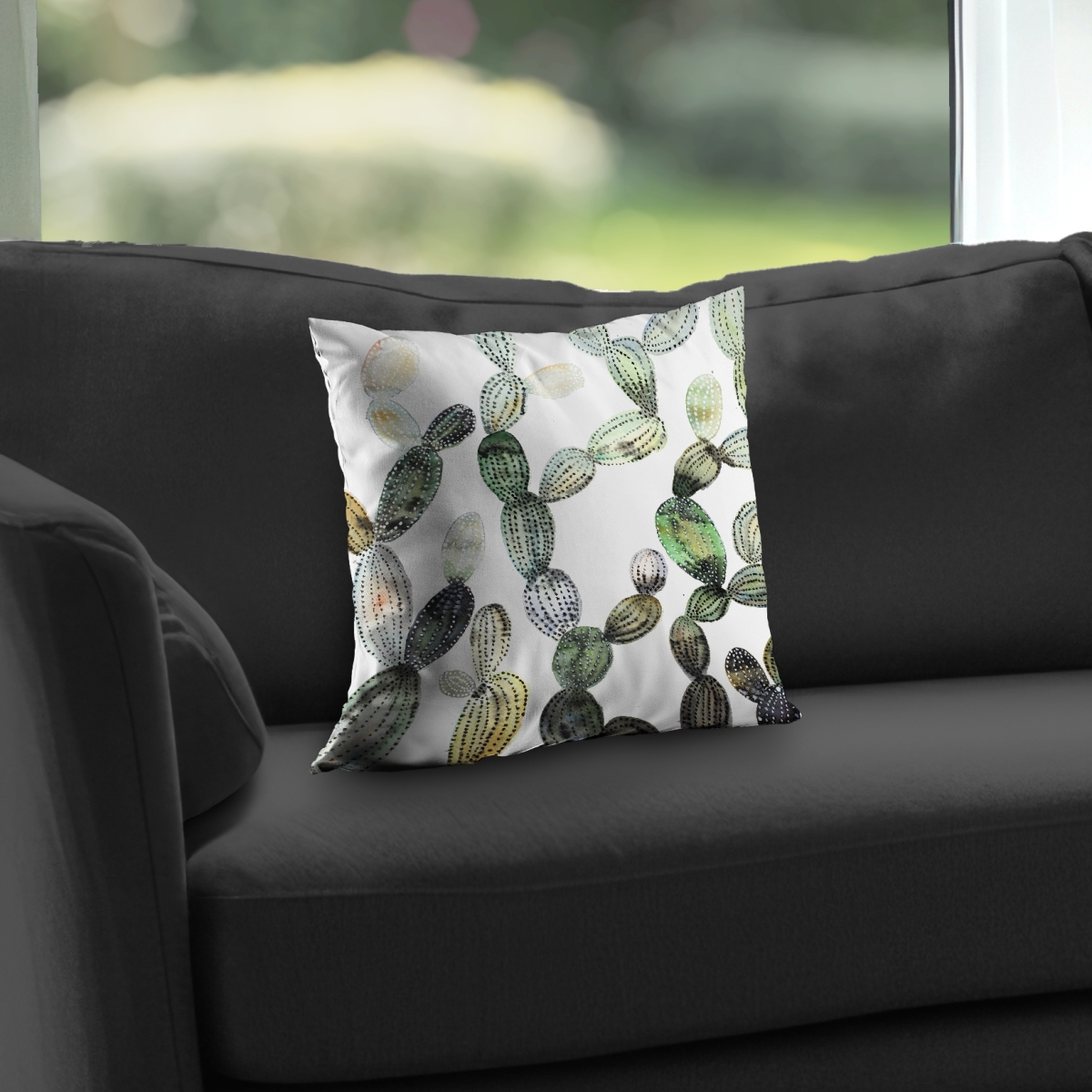 C1PT14148U1MF5 14 x 14 in. Pattern Opuntia Cactus Throw Pillow - Exotic Home Decor Insert