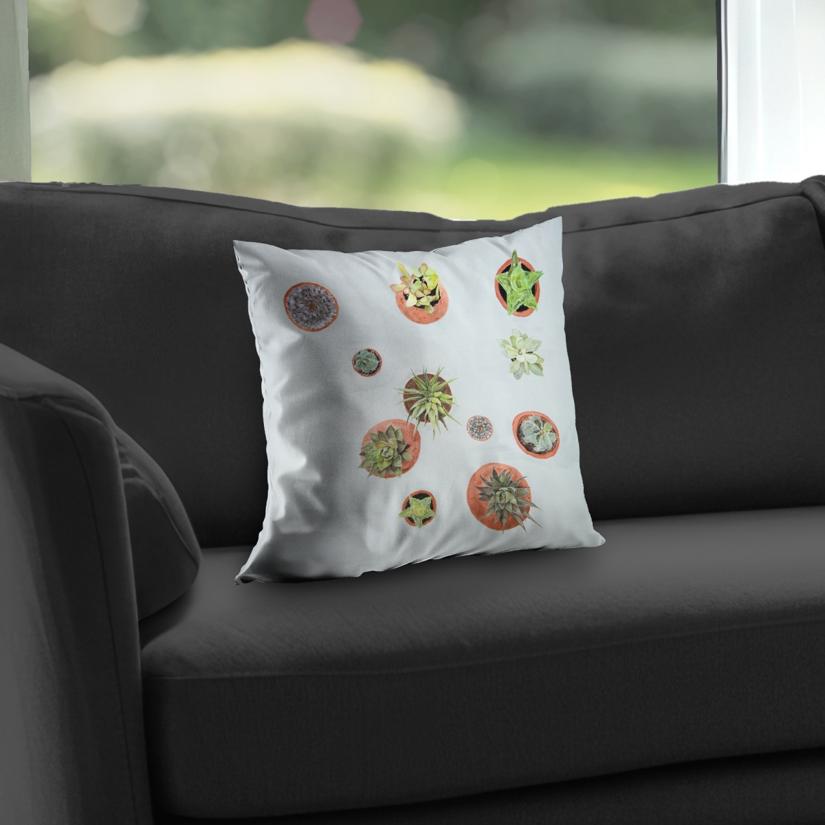 C1PT14141KJ9DF 14 x 14 in. Cactus Exotic Poly Twill Throw Pillow Insert for Home Decor