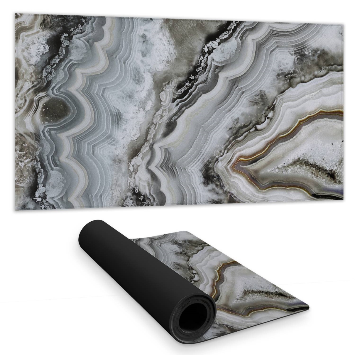 C1DM1531R3W9L9 16 x 32 in. White Abstract Geode Desk Mat - Modern Home Decor Accessory
