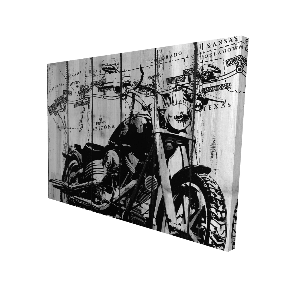 2080-3648-TR5-1-CR 36 x 48 in. Motorcycle Gray Man Cave Canvas - Home Decor Wall Art
