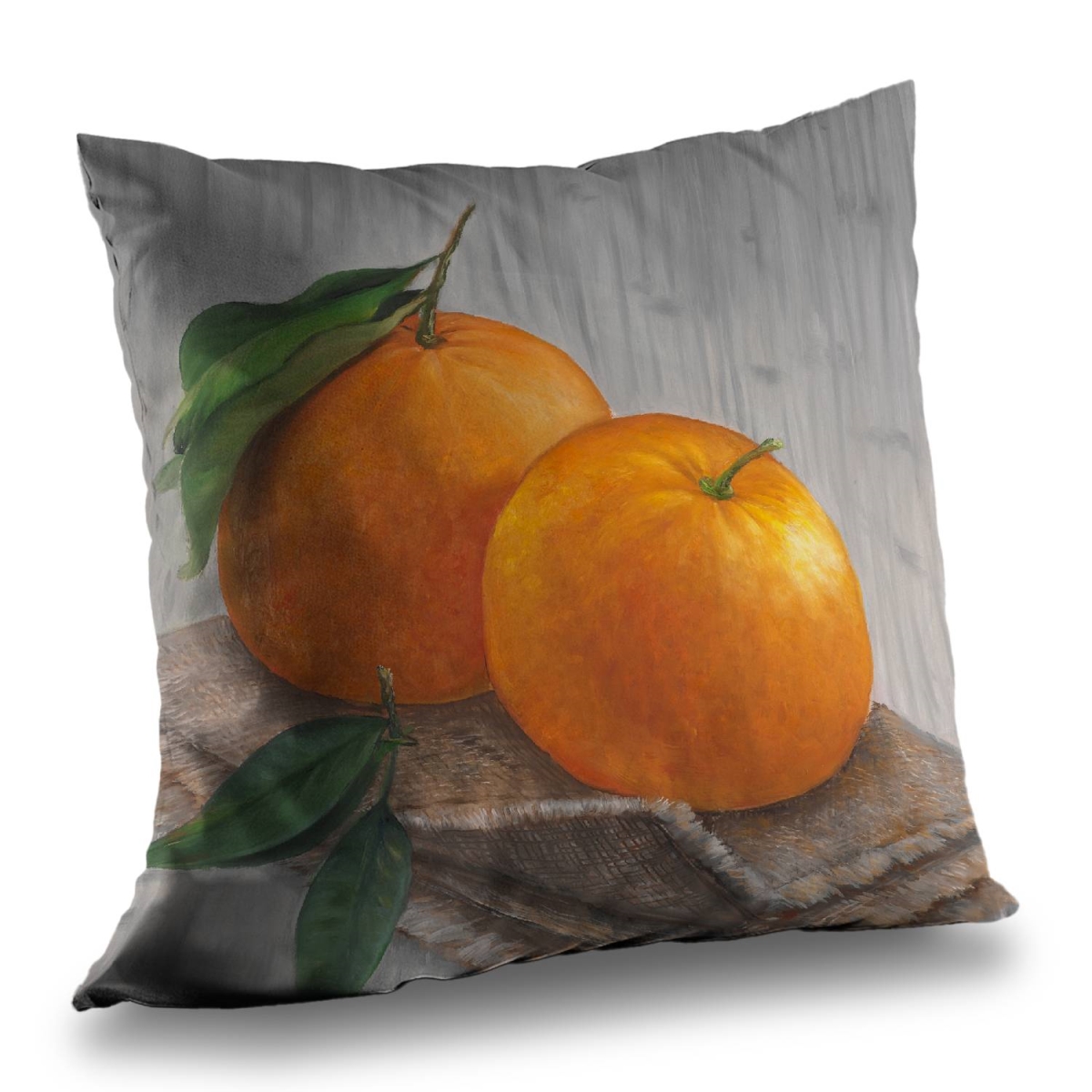 C1PT1414TNQNGP 14 x 14 in. Two Oranges Throw Pillow - Kitchen Hyperrealist Decor Insert